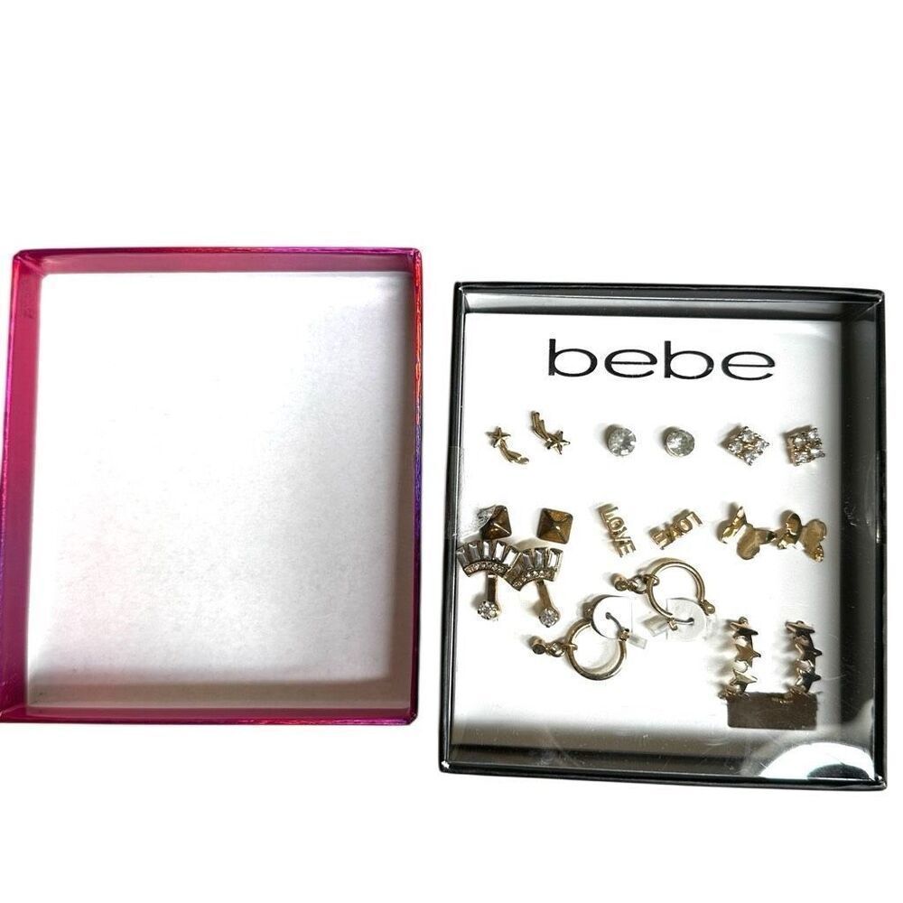 Bebe Gold Tone Earring Set with Original Box - Multiple Designs